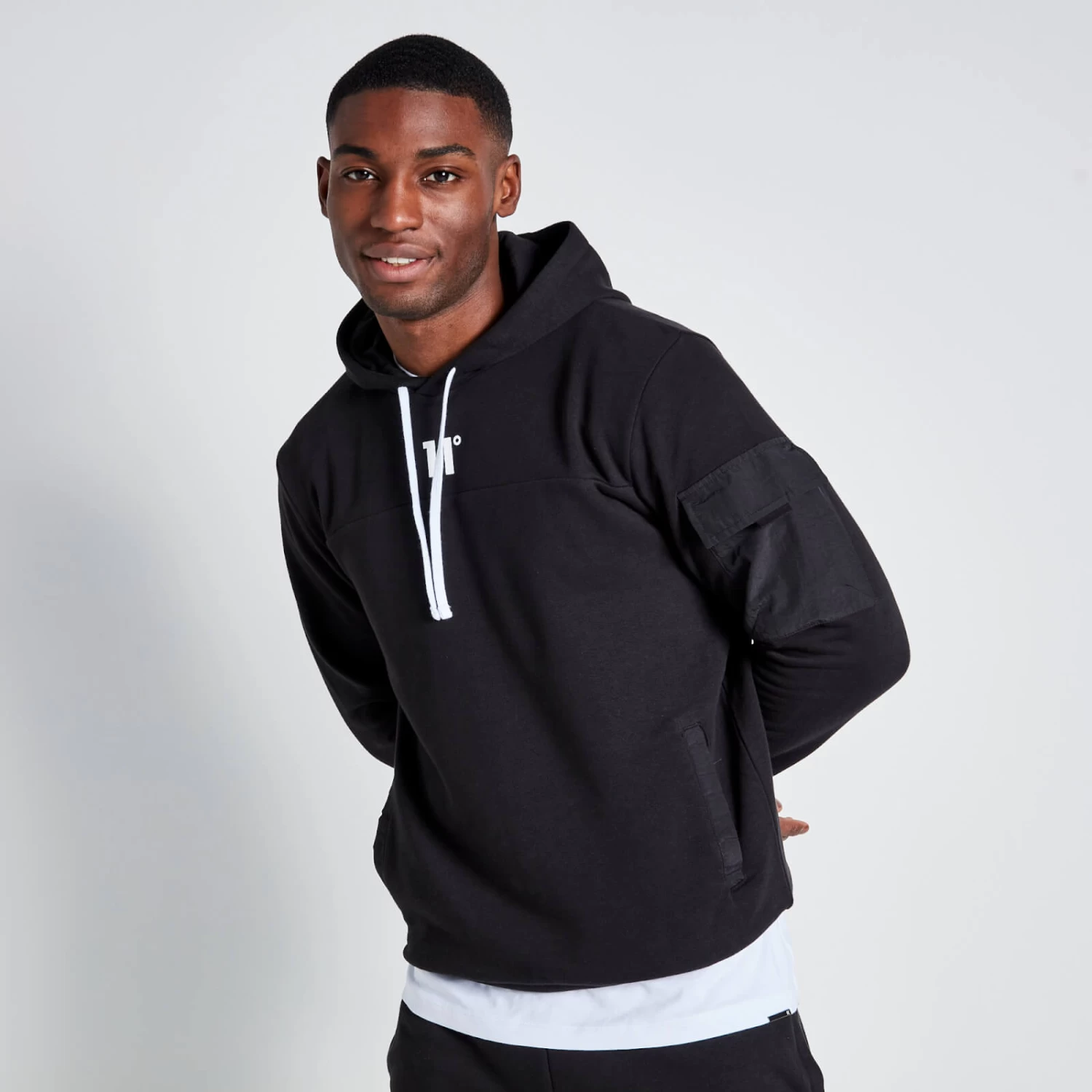 11 Degrees Woven Pocket Hoodie - Black 1 11 Degrees Woven Pocket Hoodie - Black