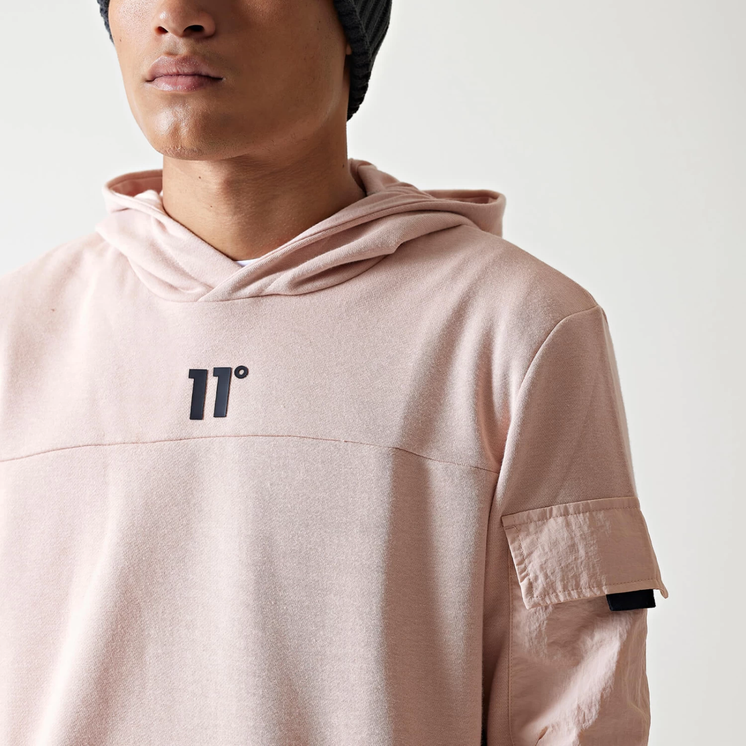 11 Degrees Woven Pocket Hoodie - Putty Pink 6 11 Degrees Woven Pocket Hoodie - Putty Pink - Image 6