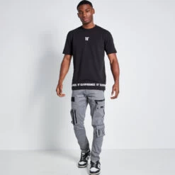 11 Degrees Hem Print T-Shirt - Black -11 Degrees Store 14875103 1485076551740560