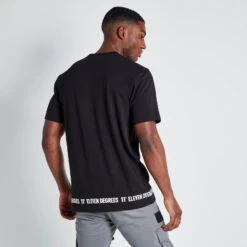 11 Degrees Hem Print T-Shirt - Black -11 Degrees Store 14875103 2575076551681325