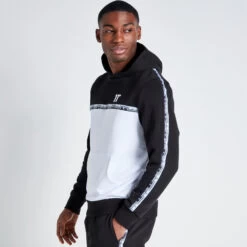 11 Degrees Double Taped Hoodie - Black / White