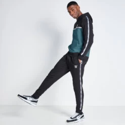 11 Degrees Double Taped Hoodie - Black / Washed Green -11 Degrees Store 14875156 1765093102213835