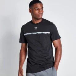 11 Degrees Chest Taped T-Shirt - Black