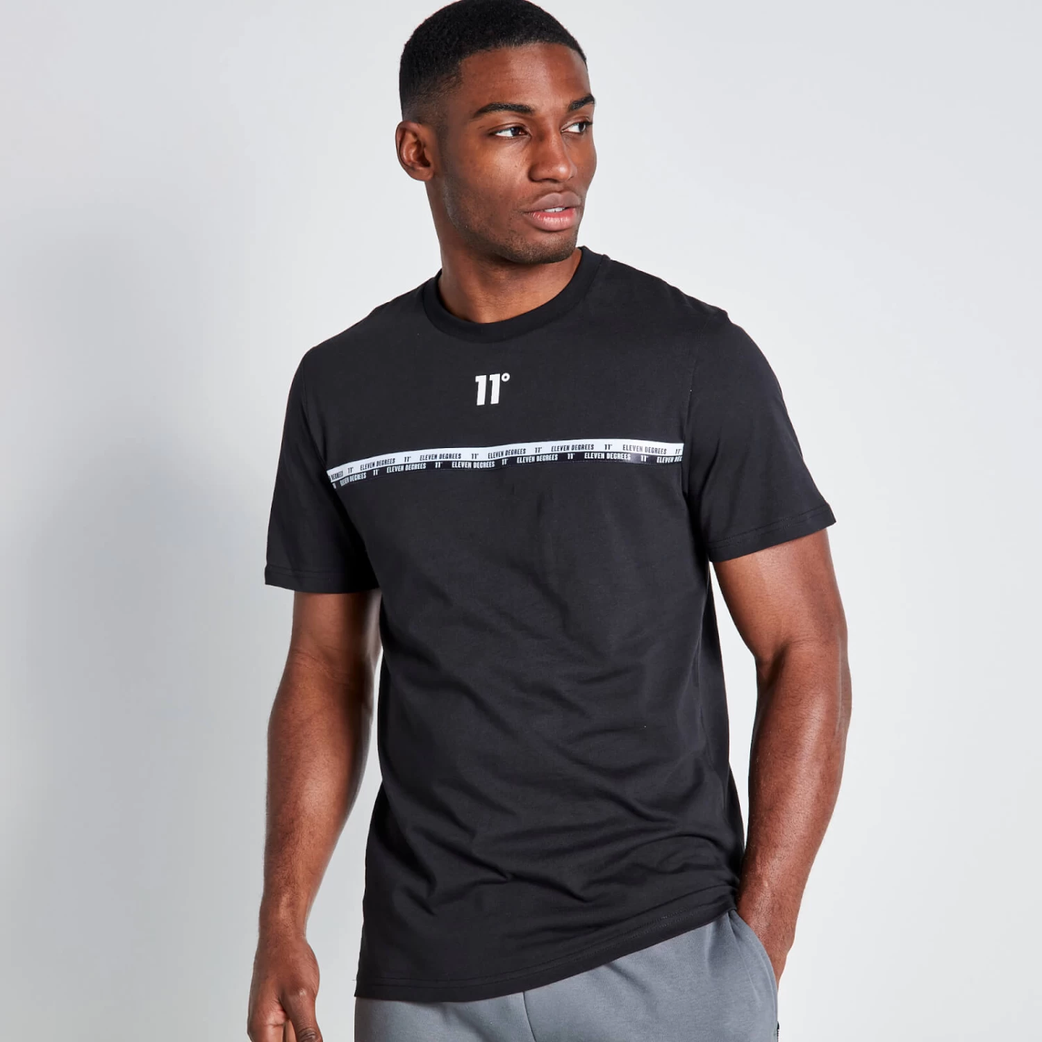 11 Degrees Chest Taped T-Shirt - Black 1 11 Degrees Chest Taped T-Shirt - Black
