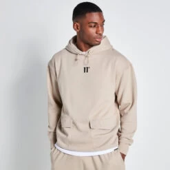 11 Degrees Utility Pocket Hoodie - Mink