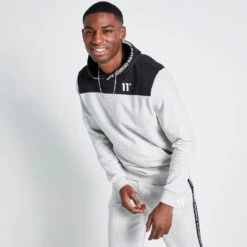 TEXT PRINT BLOCK HOODIE