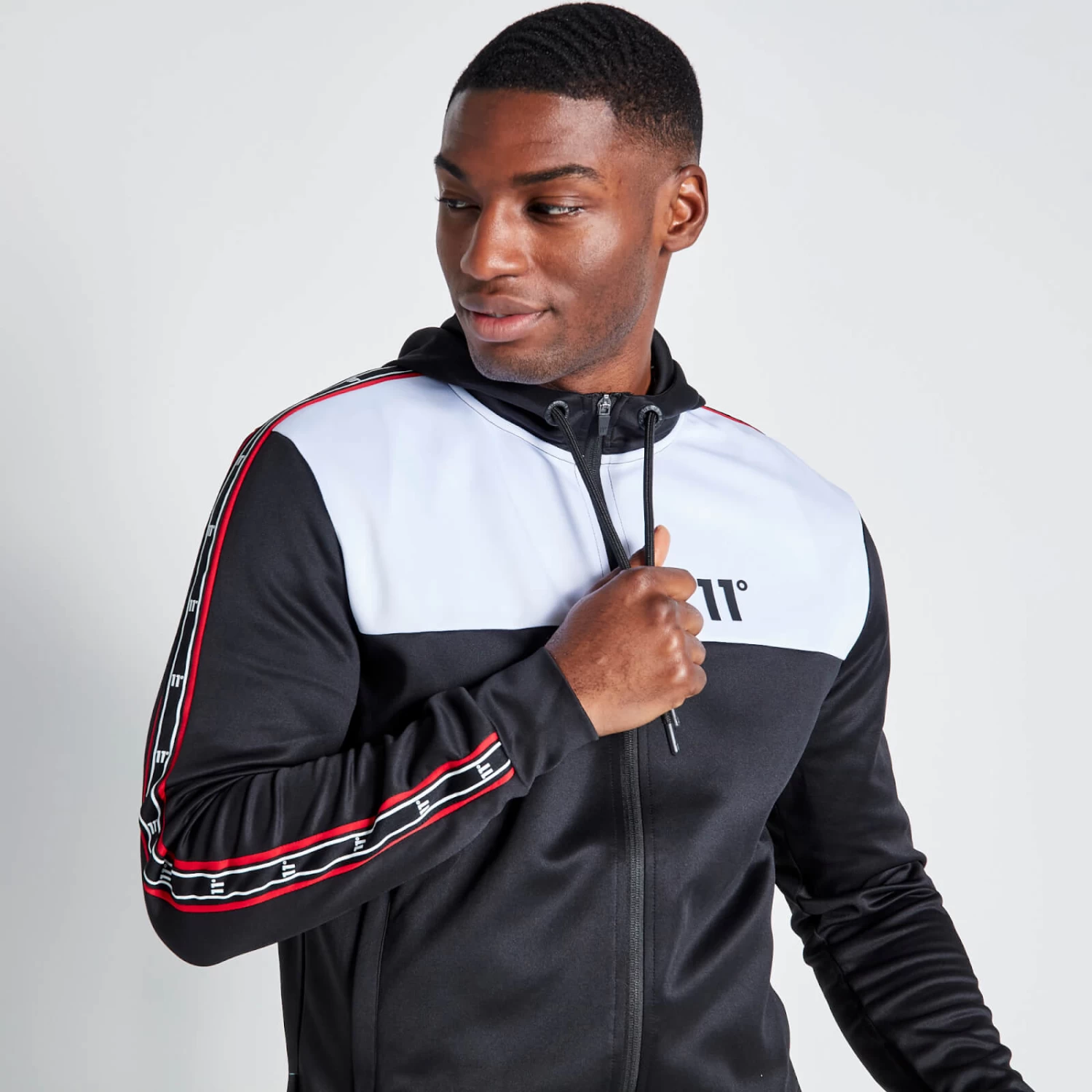 COLOUR BLOCK TAPED PIPING HOODIE 5 COLOUR BLOCK TAPED PIPING HOODIE - Image 5