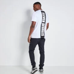 CUT & SEW PRINTED BACK GRAPHIC T-SHIRT -11 Degrees Store 14927781 1125092437453948