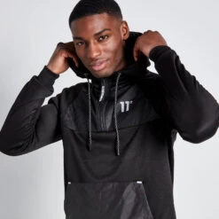 HALF ZIP PRINTED PANEL HOODIE 9 HALF ZIP PRINTED PANEL HOODIE -11 Degrees Store 14927866 1665091376817235