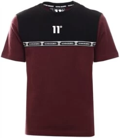 11 Degrees Mulled Red Junior Cut And Sew Taped T-Shirt