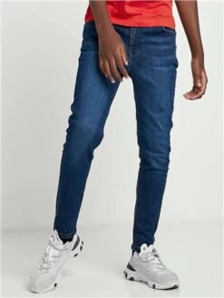11 Degrees Mid Blue Wash Junior Sustainable Skinny Jeans -11 Degrees Store 29596 3